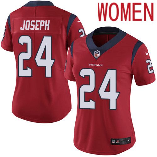 Women Houston Texans #24 Johnathan Joseph Red Nike Vapor Limited NFL Jersey
